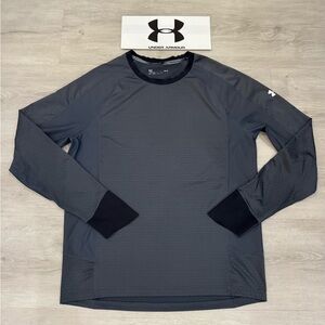 Under Armour Men's ColdGear Reactor Run Long-Sleeve Shirt Hex Honeycomb Pattern